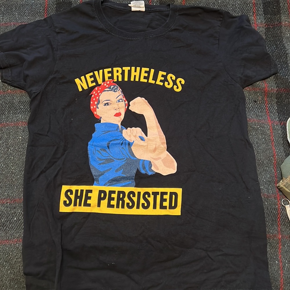 Tee: Rosie “I Am Woman Hear Me Roar” / 1940’s Icon Tee shirt.